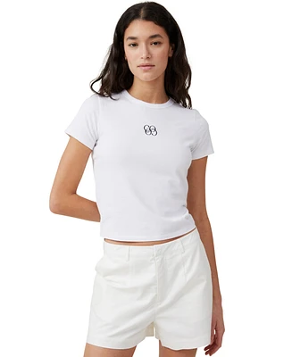 Cotton On Women's Fitted Graphic Longline T-shirt