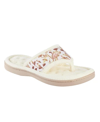 Isotoner Signature Women's Georgie Floral Print Thong Slippers