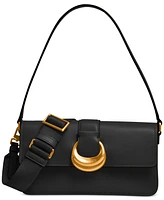 Donna Karan Valley Stream Leather Buckle Shoulder with Removable Strap