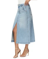 Frye Women's Front-Slit Seamed Denim Skirt