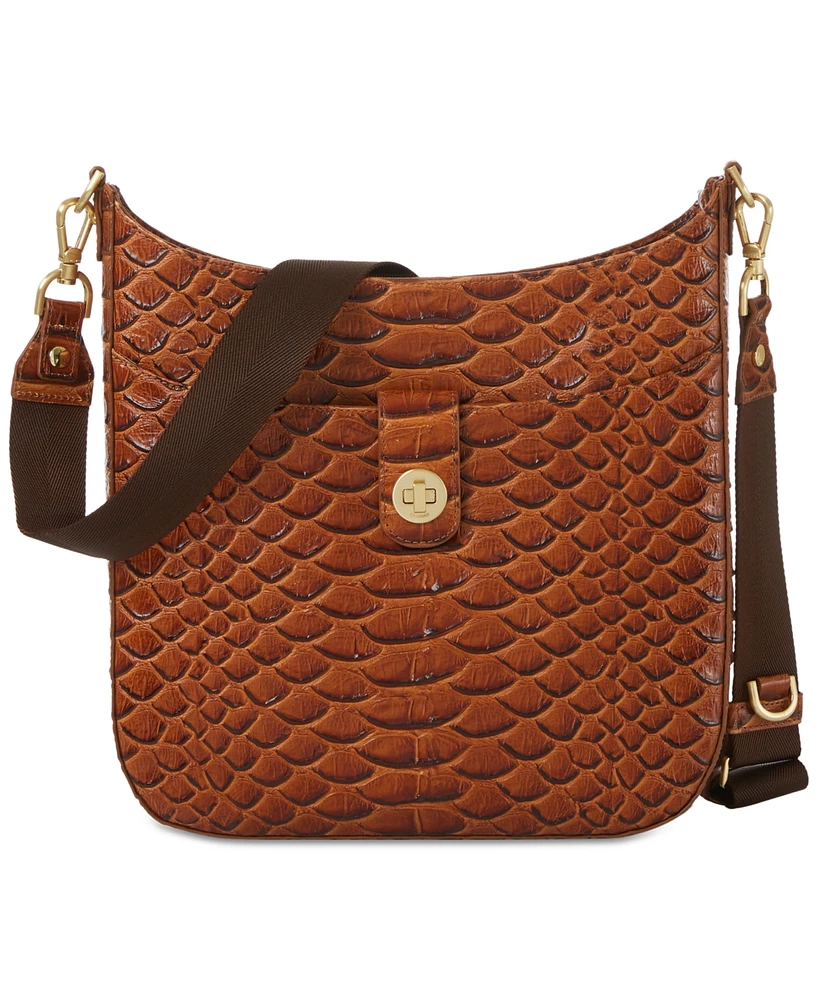 Brahmin Leia HoneyBrown Saratoga Leather Crossbody