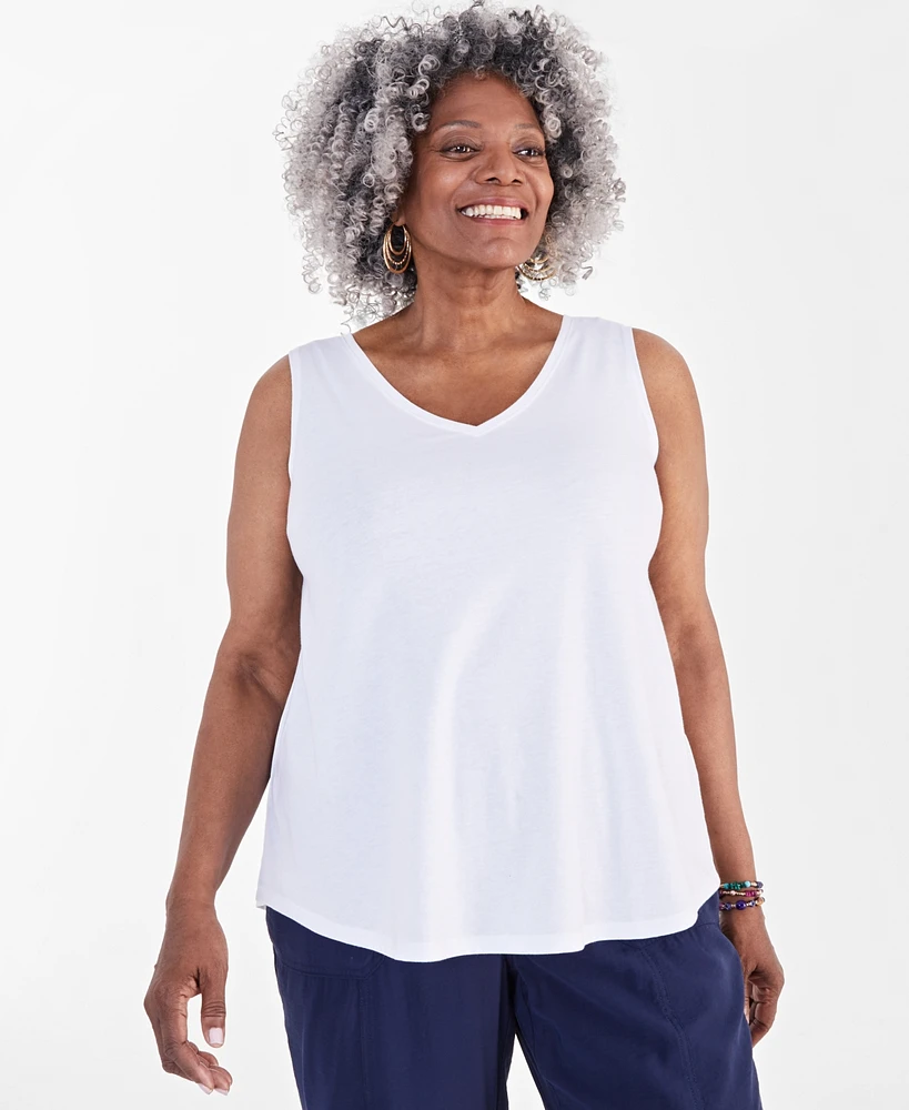 Style & Co Plus V-Neck Tank, Created for Macy's