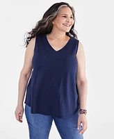 Style & Co Plus Size V-Neck Tank, Created for Macy's