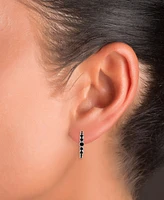 Black Spinel Graduated Small Hoop Earrings (1-3/8 ct. t.w.) in Sterling Silver, 0.79"