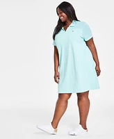 Tommy Hilfiger Plus Mesh-Trim Johnny-Collar Dress