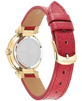 Salvatore Ferragamo Women's Swiss Red Leather Strap Watch 30mm