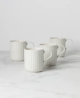 Lenox French Perle Solid 4 Piece Mug Set, Service for 4