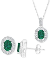 2-Pc. Set Lab-Grown Emerald (2-5/8 ct. t.w.) & Lab-Grown White Sapphire (1