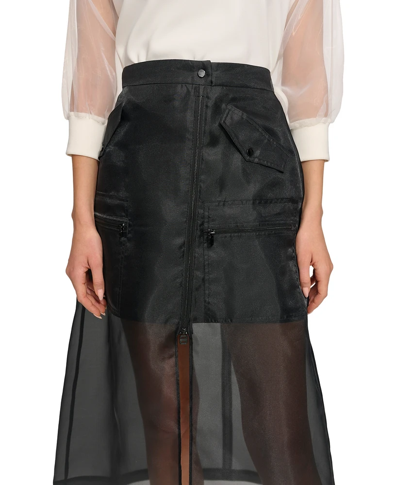 Dkny Women's Organza Cargo Skirt