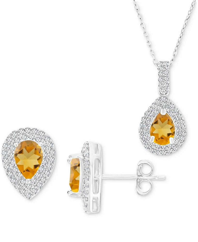 2-Pc. Set Citrine (1-7/8 ct. t.w.) & Lab