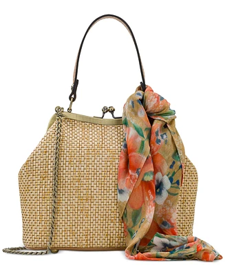 Patricia Nash Laureana Small Frame Bag with Apricot Blossoms Scarf