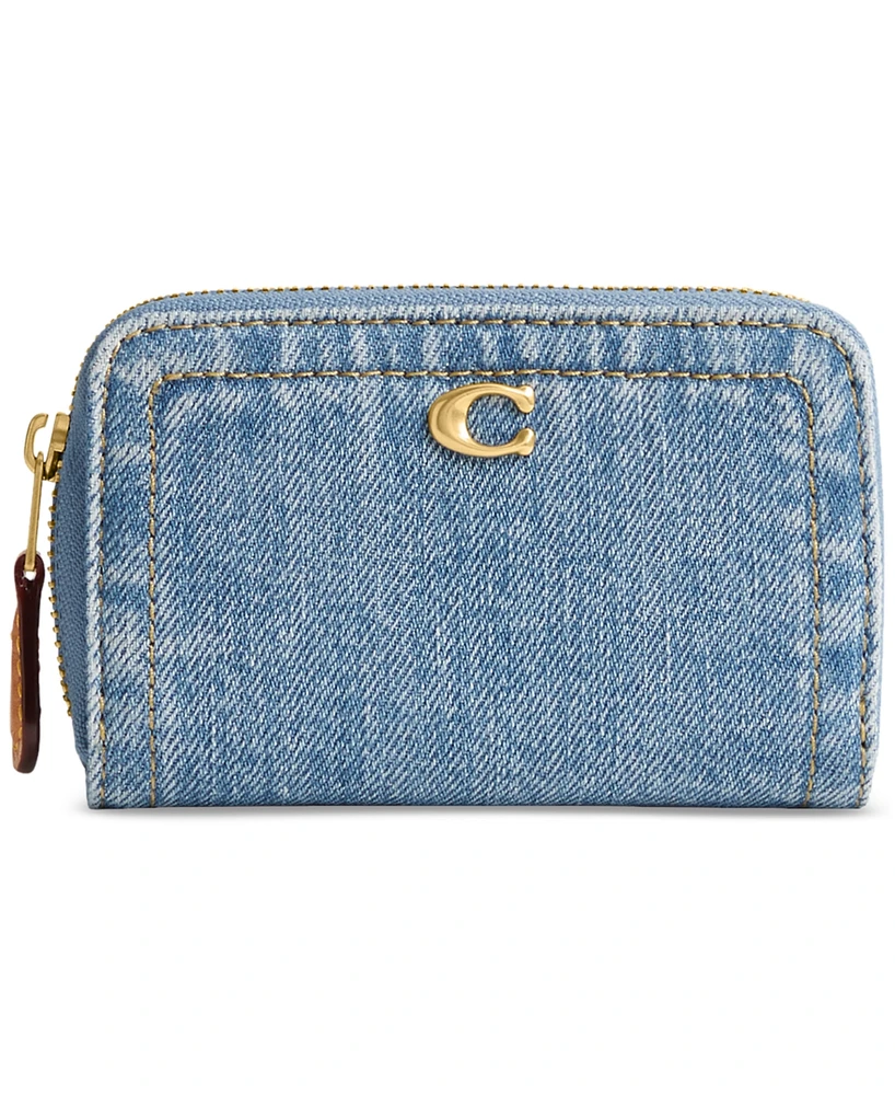 Coach Small Denim Zip-Around Wallet