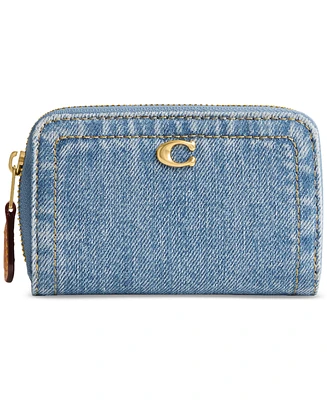 Coach Small Denim Zip-Around Wallet