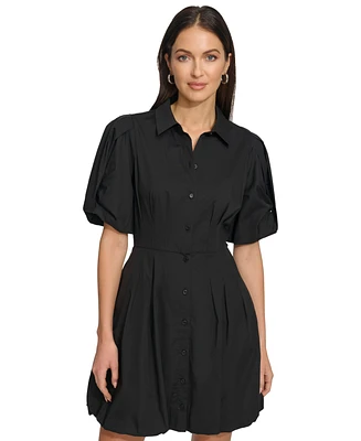 Dkny Women's Spread-Collar Short-Sleeve Button-Front Dress