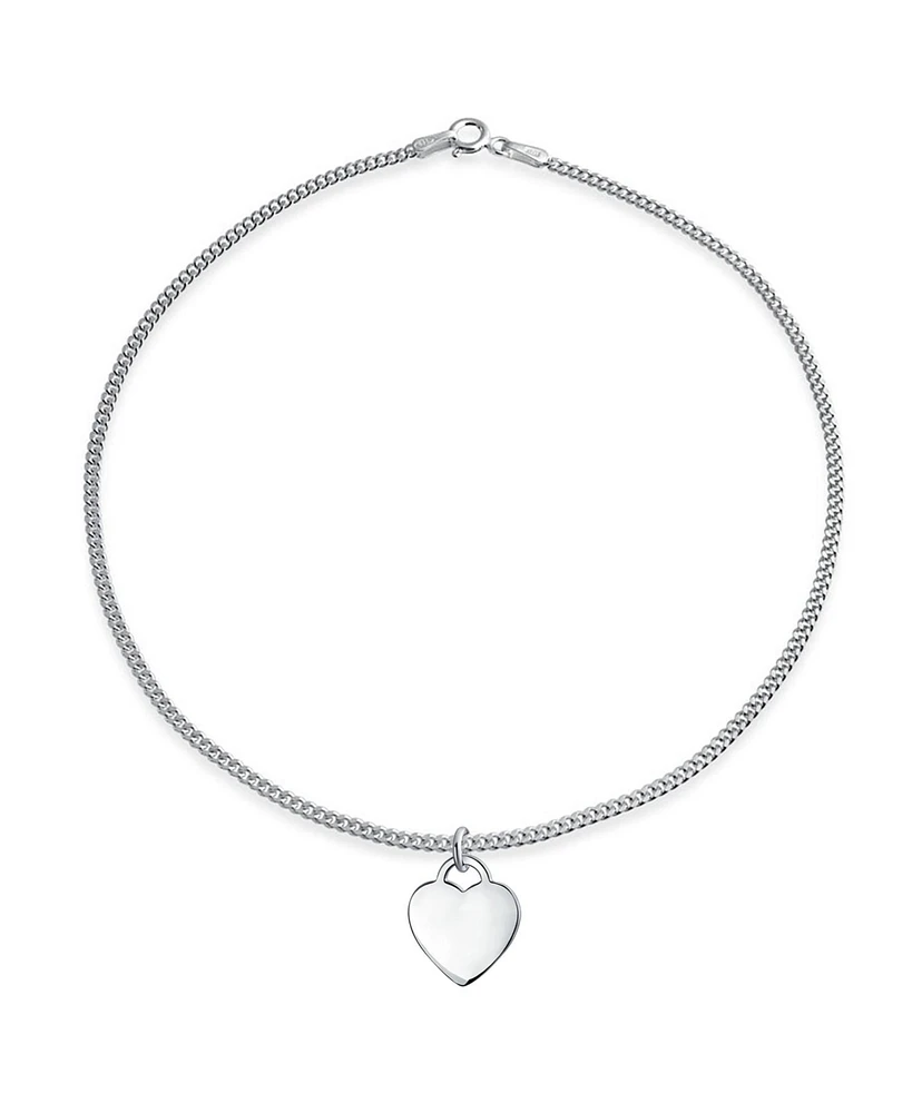 Bling Jewelry Tiny Minimalist Abc Heart Initial Anklet Ankle Bracelet Sterling Silver 9-10 Inch