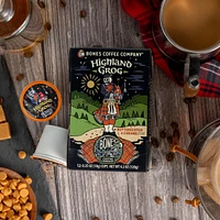 Bones Coffee Company Flavored Coffee Bones Cups Highland Grog Butterscotch Caramel | 12ct Single-Serve Coffee Pods Compatible with Keurig 1.0 & 2.0 Ke