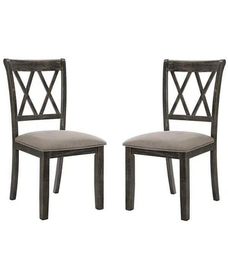 Simplie Fun Claudia Ii Side Chair (Set of 2) In Fabric & Weathered Gray