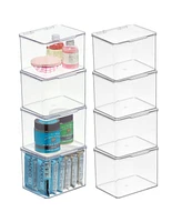 mDesign Plastic Kitchen Pantry/Fridge Storage Organizer, Hinge Lid