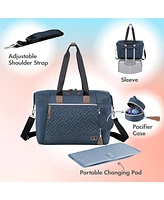 Dikaslon Large Diaper Bag Tote with Pacifier Case and Changing Pad, Travel for Mom Dad