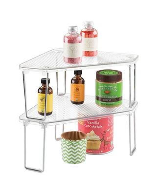 mDesign Plastic/Steel Corner Kitchen Organizer Shelf