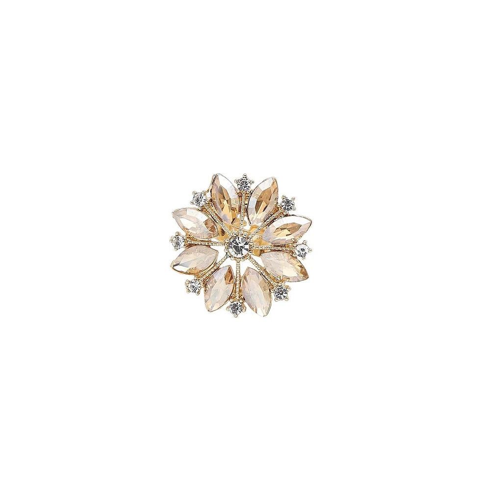 Sohi Women's Marquise Flower Cocktail Ring