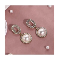 Sohi Women's Embellished Snowball Drop Earrings