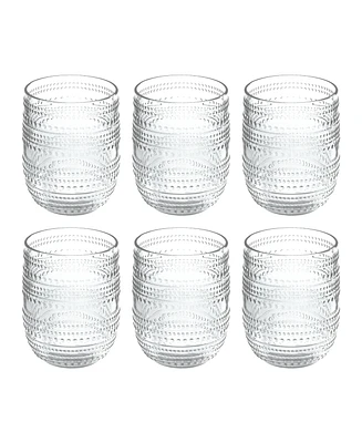 TarHong Beaded Stemless Cobalt Glasses, Set of 6