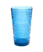 Abode Homewares Beaded Jumbo Cobalt Glasses, Set of 6