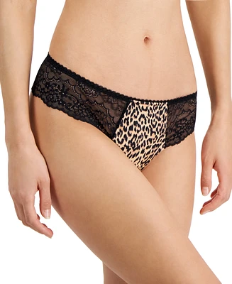 I.n.c. International Concepts Women's Satin Micro Cheetah-Print Thong Underwear, Created for Macy's