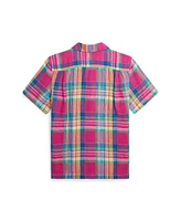 Polo Ralph Lauren Big Boys Plaid Linen Camp Shirt