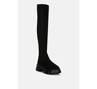 London Rag Loro Stretch Knit Knee High Boots