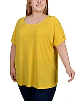 Ny Collection Plus Short Sleeve Tunic Top