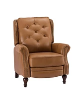 Cailin Genuine Leather Recliner with Tufted Back