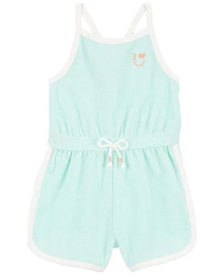 Carter's Baby Girls Embroidered Terry Criss Cross Romper