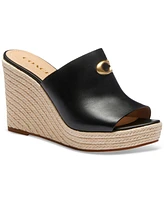 Coach Gloria C Slide Espadrille Wedge Sandals