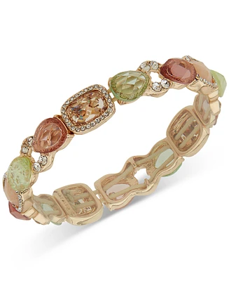 Anne Klein Gold-Tone Crystal & Stone Stretch Bracelet