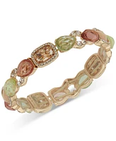 Anne Klein Gold-Tone Crystal & Stone Stretch Bracelet