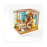 Robotime Diy Lisa Tailor Shop with Furniture - Children and Adult Doll House - Miniature Dollhouse Wooden Kits Toy
