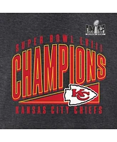 Men's Fanatics Heather Charcoal Kansas City Chiefs Super Bowl Lviii Champions Roster Best Teammates T-shirt