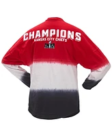 Women's Fanatics Red, White Kansas City Chiefs Super Bowl Lviii Champions Ombre Long Sleeve T-shirt