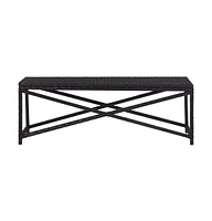 Patio Bench 47.2" Poly Rattan Black