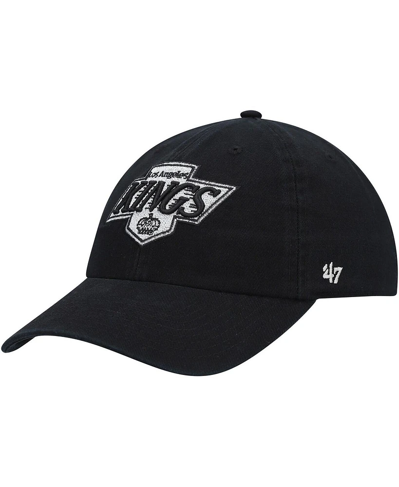 Men's '47 Brand Black Los Angeles Kings Team Clean Up Adjustable Hat