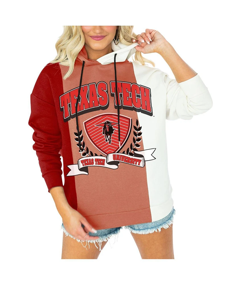 Women's Gameday Couture Red Texas Tech Raiders Hall of Fame Colorblock Pullover Hoodie