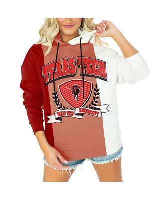 Women's Gameday Couture Red Texas Tech Raiders Hall of Fame Colorblock Pullover Hoodie