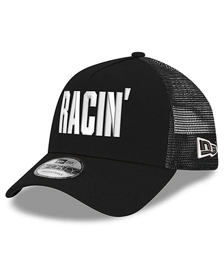 Men's New Era Black Nascar Racin' 9FORTY A-Frame Trucker Adjustable Hat