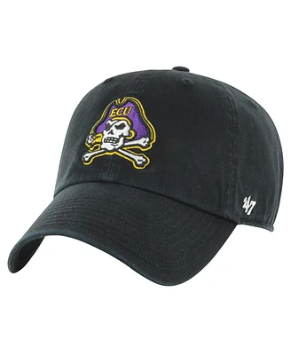 Men's '47 Brand Black Distressed Ecu Pirates Vintage-Like Clean Up Adjustable Hat