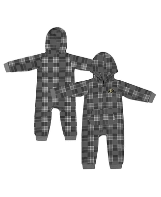 Baby Boys and Girls Colosseum Black Colorado Buffaloes Full-Zip Plaid Hoodie Long Sleeve Jumper