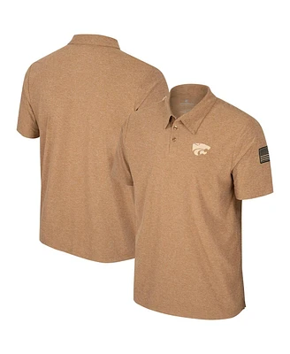Men's Colosseum Khaki Kansas State Wildcats Oht Military-Inspired Appreciation Cloud Jersey Desert Polo Shirt