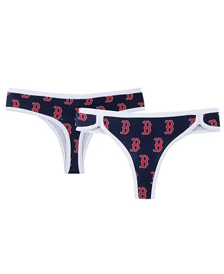 Women's Concepts Sport Navy Boston Red Sox Allover Print Knit Thong Set