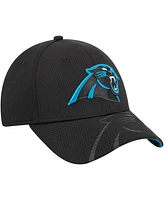 Men's New Era Black Carolina Panthers Top Visor 9FORTY Adjustable Hat